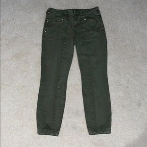 Kendall & Kylie olive green zipper jeans